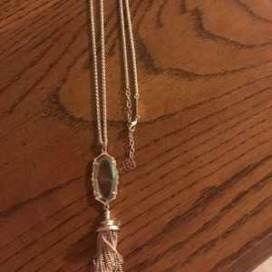 Kendra Scott gold everly necklace, clear stone